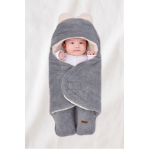 0-12 Ay Çift Kat Elyaflı Bebek Dış Kundak- Pelüş Bebek Battaniyesi- Ayaklı Welsoft Bebek Uyku Tulumu