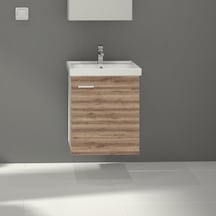 Denko Terra 50 Cm Mdf Sakramento Banyo Dolabı Alt Modül Ve Lavabo Çok Renkli