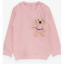 Breeze Kız Çocuk Sweatshirt Ayıcık Aksesuarlı 1.5-5 Yaş, Pembe-pembe Pembe