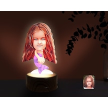 Kişiye Özel Deniz Kızı Karikatürlü Dekoratif 3D Biblo Led Işıklı (481504692)