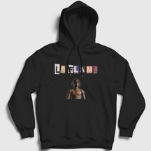 Presmono Unisex La Flame Astroworld Travis Scott Kapüşonlu Sweatshirt Siyah