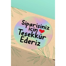Hologram Kalpli Teşekkür Ederiz Sticker 3x3cm St2363 Çok Renkli