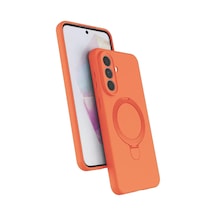 Newface Samsung Uyumlu Galaxy A57 5g Regal Magsafe Standlı Kapak - Turuncu