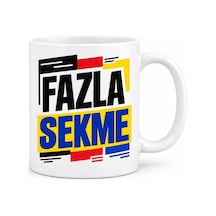 Fazla Sekme Tasarımlı Porselen Kupa - Model 674 Siyah