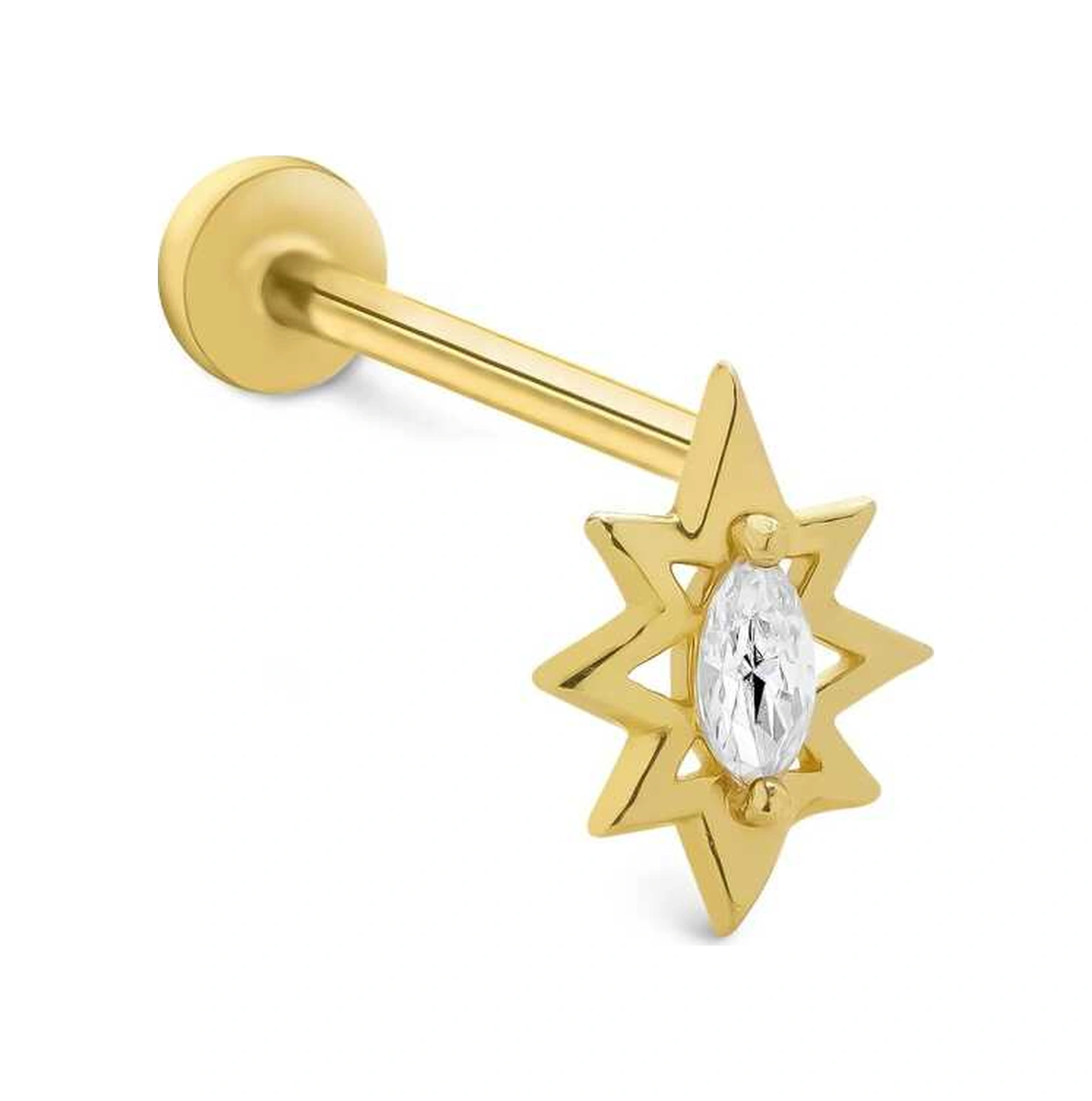 Cherry By Özkonak Luna Markiz Tragus Piercing Sarı