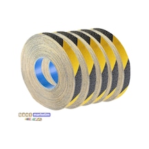 5 Adet Merdiven Kaydırmaz Kaymaz Bant 25mm X 25mt Sarı Siyah