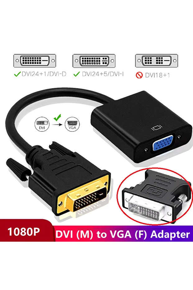 Dvı - D 24 1 To Vga Aktif Dönüştürücü Kablo Dvı-d Erkek - Vga Dişi Dvı In Vga Out Dvı Vga