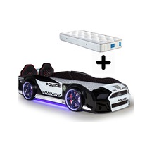 Arabalı Yatak Kapıları Açılan Mustang Full Ledli Kumandalı Ve Müzikli + Ortopedik Yatak