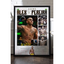 Alex Pereira Ufc Siyah Ahşap Çerçeveli Poster, Dekoratif Dövüş Duvar Tablosu
