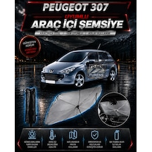 Peugeot 307 Araç Ön Cam Güneşliği Katlanabilir Şemsiye Oto Güneşlik Uv Korumalı Gölgelik Araba Oto Şemsiyesi