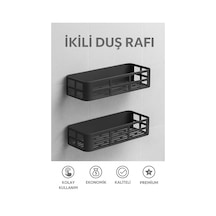 Banyo Düzenleyici Şampuanlık Sabunluk 2 Li Set Lamalı Güçlü Kaliteli Yapışkanlı Duş Rafı Organizer Çok Renkli
