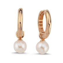 6,5 Mm Sallantılı Doğal İnci Küpe Rose Rose