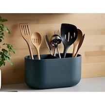 2 Bölmeli Modern Mutfak Eşyası Tutucu Masaüstü Ve Tezgâh Düzenleyici, Şık Organizer Modern Kitchen Utensil Holder With 2 Compartments Çok Renkli