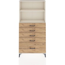 Arges Dolap 2 Raflı 5 Çekmeceli 88x30x182 Aytaşı-çam Aytaşı
