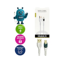 Mobilx 3.4a Hızlı Şarj Usb To Type-c Hasır Kablo Entegre Görünümlü Işıklı