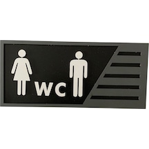 İnsan Figürlü Ahşap Wc 2'li Otel, Lokanta Vb. Lavaboları İçin Wc Yazısı