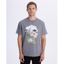 Kappa Authentic Vitor Erkek Gri Regular Tişört