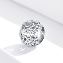 Bamoer 925 Ayar Gümüş Metal Yuvarlak Boncuk Kadınlar İçin Takı Asma Charm Fit  Bilezik
