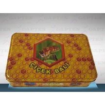 1 Kg Kare Desenli Bal Tenekesi 10 Adet Çok Renkli