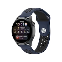 Watch 22mm Uyumlu Spor Delikli Kordon - Lacivert-siyah