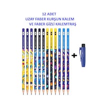 Uzay Kurşun Kalem 2b 12'li Set Ve Gizli Kalemtraş Çok Renkli