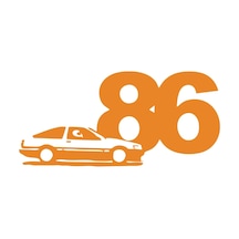 86 Jdm Araba Sticker 17x17 Cm Turuncu