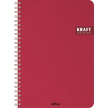 Kraft Ofis Defter Spiralli Kareli Kırmızı