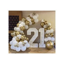 Krom Gold Beyaz Balon Zinciri 100 Adet Mix