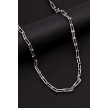 Vog Tiffany Model Unisex Beyaz Çelik Kolye - 316 L Paslanmaz Çelik Erkek Kolye Beyaz