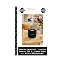 Bluetooth Kablosuz Taşınabilir Hoparlör D12 Siyah Parti Cihazı Ses Sistemi Eğlence Aleti