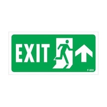 Exit Yukarı Sağ Ok Işaretli Uyarı Levhası 17,5X25 Kod:955 (511041484)