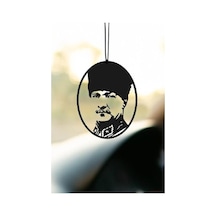 Araba Süsü Metal Gazi Mustafa Kemal Atatürk Dikiz Aynası Süsü Gerçek Silüet Oto Aksesuar Açık Gri