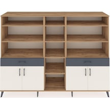 Hyperion Dolap 12 Raflı 2 Çekmeceli 4 Kapaklı 220x44x163 Çam-ayta Çam-aytaşı/antrasit