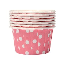 50li Puantiyeli Muffin Cupcake Kalıpları Pembe Muffin Kağıt Pembe Kağıt Pembe Diğer
