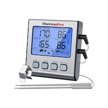 NPO ThermoPro TP17 Alarmlı, Aydınlatmalı, Çift Çelik Problu ve Pr