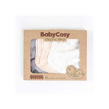 Babycosy Organic Wear Csyc1008 Bebek 6'lı Çorap %100 Organik Pamuk Bebek - Yenidoğan - Csyc1008 Karışık