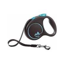 Black Design Otomatik Şerit Köpek Gezdirme Tasması Medum 5 Mt Mavi
