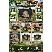 Jurassic World Dinozor T Rex Termal Beslenme Çantası Çocuk Okul Yemek Çantası 22x20x12 Cm Çok Renkli