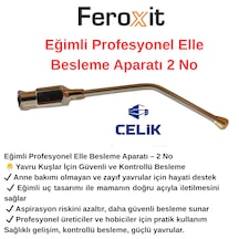 Elle Besleme Aparatı 2 No Yavru Kuş Güvenli Besleme Eğimli Paslanmaz Çelik