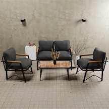 Mb Garden Furnıture Dream Model, Balkon, Bahçe, Cafe, Metal Koltuk Takımı, Bahçe Takımı , Çay Seti, 2 1 1 Sehpa Antrasit