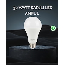 Hubrendy Tekno Şarjlı Led Ampul 30 Watt Soğuk Beyaz