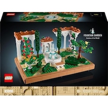 Fıskiyeli Bahçe 10359 Yetişkinler İçin Ev Ve Ofis Dekoru, Selvi Ağaçları, Çiçekler Ve Hayvan Figürleri İçeren Sergilenebilir Bahçe Modeli Yapım Seti 1302 Parça