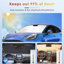 Dashanshop Ford Puma Gen-e 2024-2025 Ön Cam Güneşlik Kılıfı Uv Koruma Isı Yalıtım Katlanır Tasarım