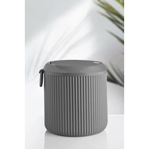 Tr Çöp Kovası Mutfak Banyo Tezgah Üstü Taşıma Kulplu Çöp Kovası 4 Litre Gri 3029