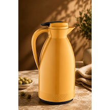 1.5 Lt Çift Kat Vakumlu Cam Termos 12 Saat Sıcak 24 Saat Soğuk Sızdırmaz Kapaklı Çay Termosu - Sarı