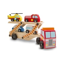 Melissa&Doug Ahşap Acil Yardım Araçları Taşıyıcı Tır