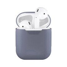 Wozlo Airpods Uyumlu 1. Ve 2. Nesil Uyumlu Silikon Koruma Kılıfı - Silikon Koruyucu Kılıf - Lavanta