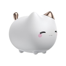 Baseus Cute Series Silikon Sevimli Kitty Karikatür Gece Lambası Beyaz