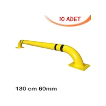 Araç Park Etme Demiri Otopark Ayırıcı Bariyer Ayırma Araç Stoperi 130cm Ø60mm 2.5mm 10 Adet