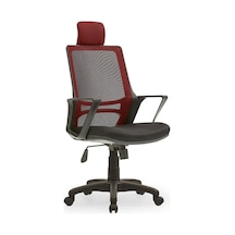 Arya3 Bilgisayar Koltuğu Ofis Müdür Büro Çalışma Sandalyesi Bordo Siyah Renk Plastik Ayaklı Bordo Siyah